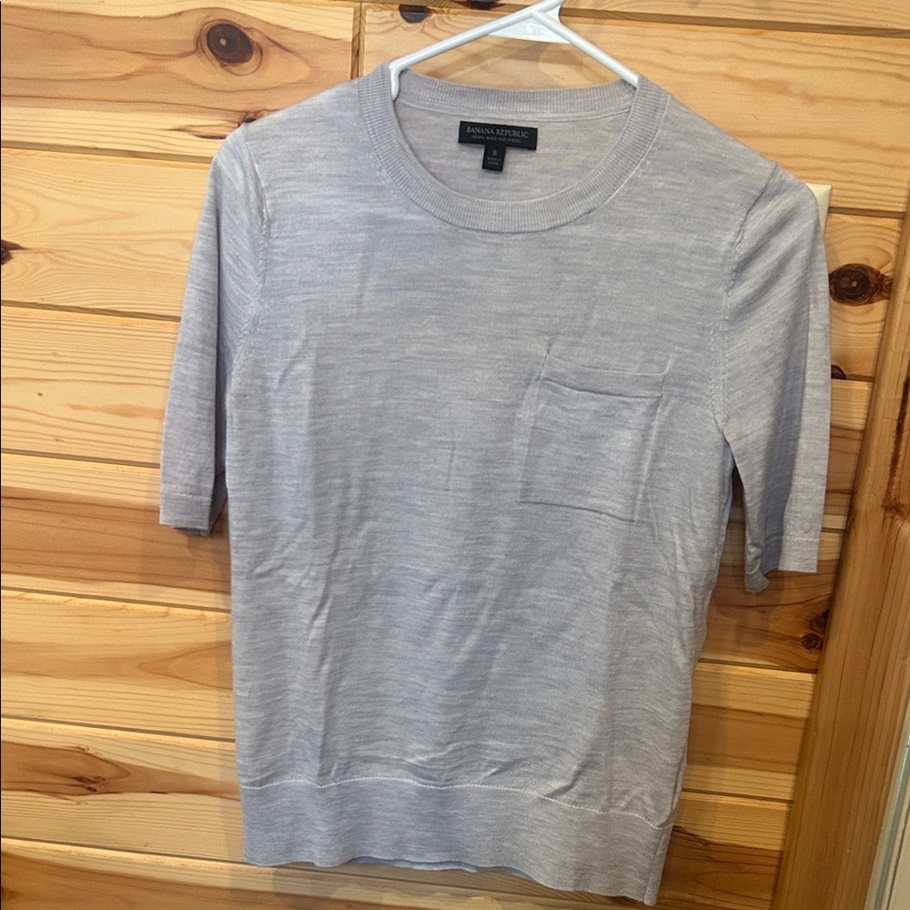 Banana Republic Heather Gray Knit Top